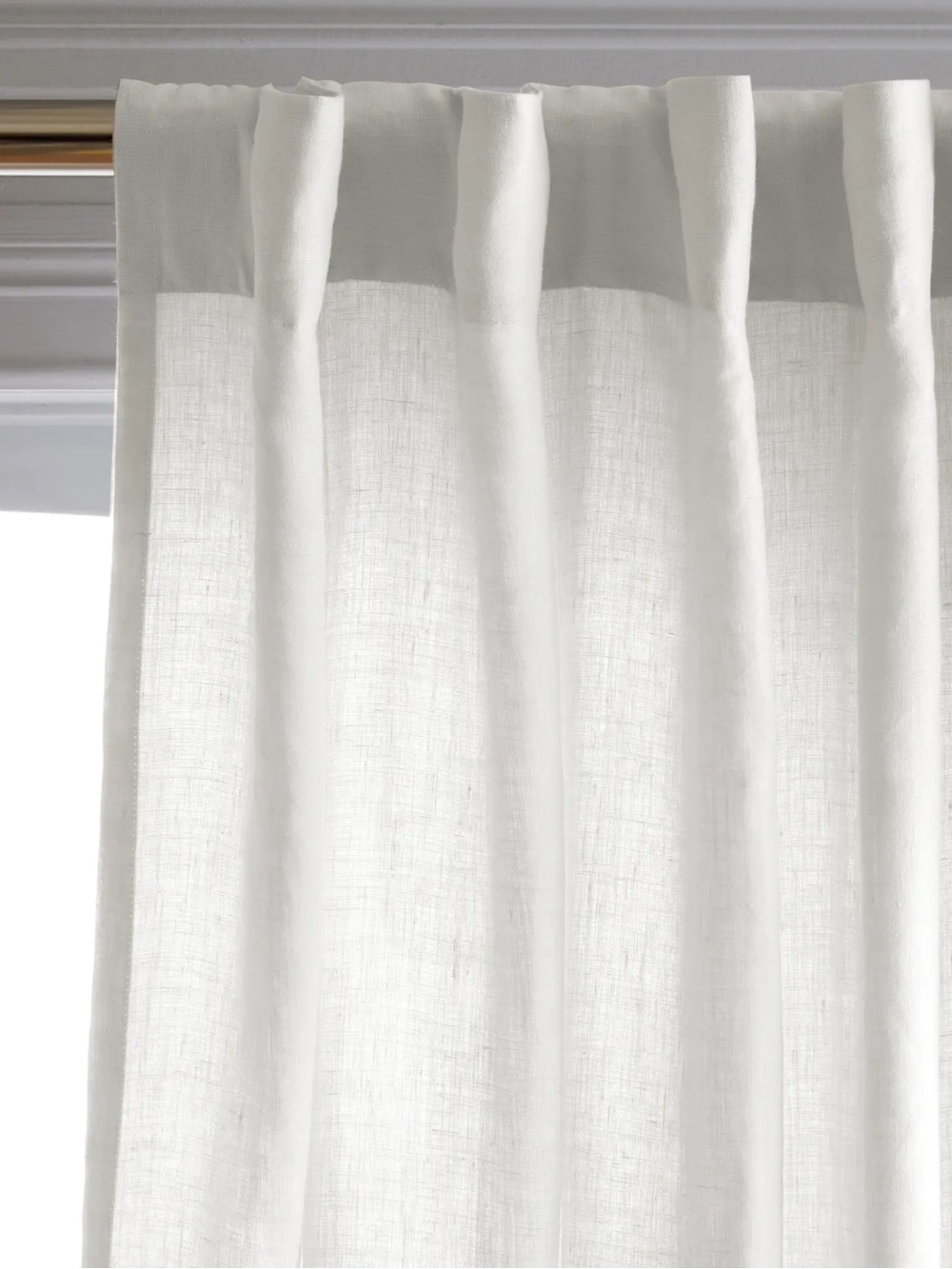 Quince White European Linen Single Panel Curtain 48”x108”